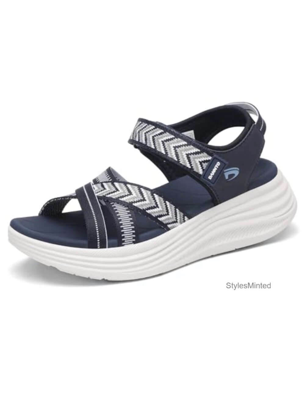 Women's Platform Walking Sandals with Adjustable Buckle - Athletic Wedge
